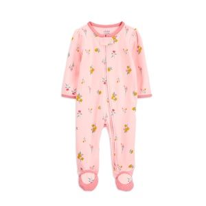 *Lowest Price* Carters Cotton Pink Floral Mary Jane Sleep & Play sz: 3 - 6 mo
